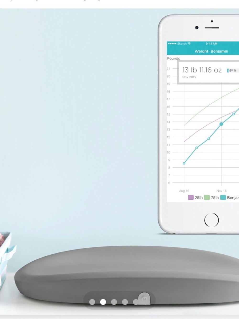 Hatch grow changing pad and scale